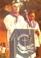 John Doom à l'Assemblée générale du Conseil Œcuménique des Eglises à Vancouver (1983)